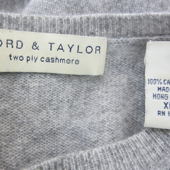 Vtg Lord & Taylor Women XL Gray Pink Argyle 2ply Cashmere LS Pullover Sweater - Picture 3 of 9